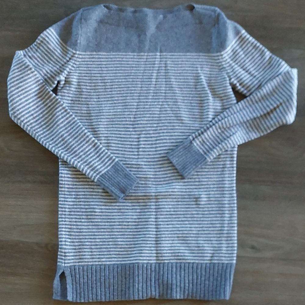 Gray Striped LOFT Sweater